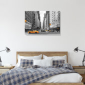 ニューヨークのタクシー都市のカラーポップ・アートの写真 キャンバスプリント (インサイチュ (寝室))