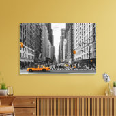 ニューヨークのタクシー都市のカラーポップ・アートの写真 キャンバスプリント (インサイチュ (リビング))