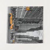 ニューヨークのタクシー都市のカラーポップ・アートの写真 タペストリー (正面(横))