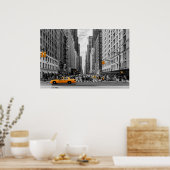 ニューヨークのタクシー都市のカラーポップ・アートの写真 ポスター (キッチン)