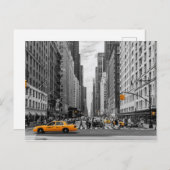 ニューヨークのタクシー都市のカラーポップ・アートの写真 ポストカード (正面/裏面)