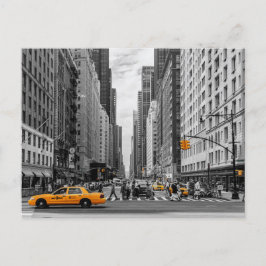 ニューヨークのタクシー都市のカラーポップ・アートの写真 ポストカード