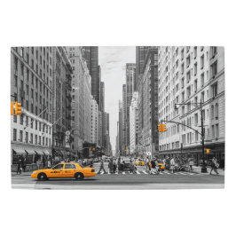 ニューヨークのタクシー都市のカラーポップ・アートの写真 メタルプリント