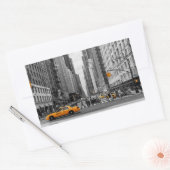 ニューヨークのタクシー都市のカラーポップ・アートの写真 長方形シール (封筒)