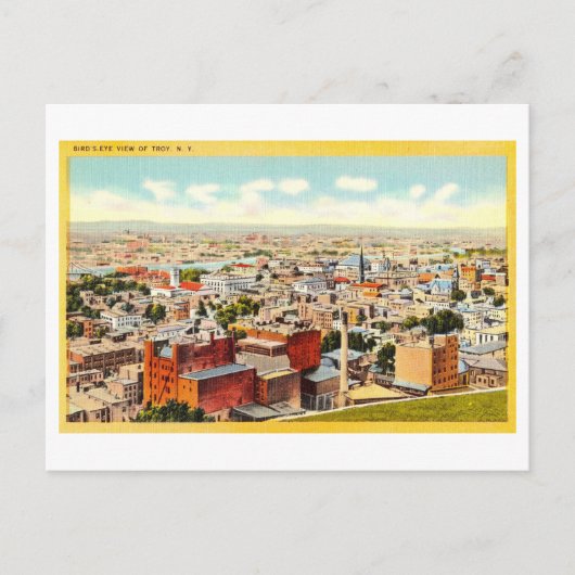 ニューヨークのトロイアのヴィンテージの景色 ポストカード (正面)