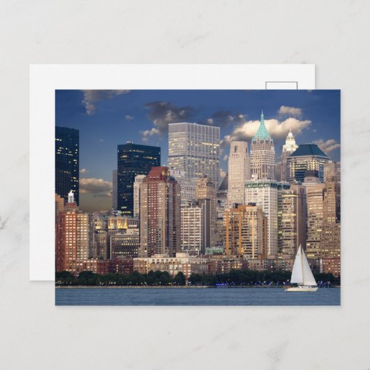 ニューヨークのハドソン川を航行すること ポストカード (正面/裏面)