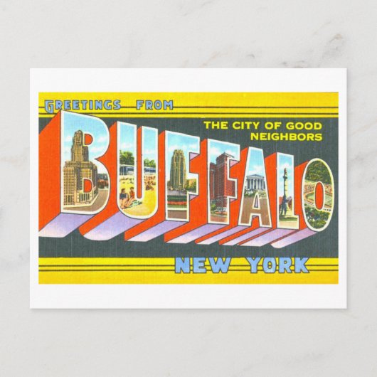 ニューヨークのバッファローからのヴィンテージの挨拶 ポストカード (正面)