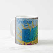 ニューヨークのバッファローからの挨拶。 コーヒーマグカップ (正面左)