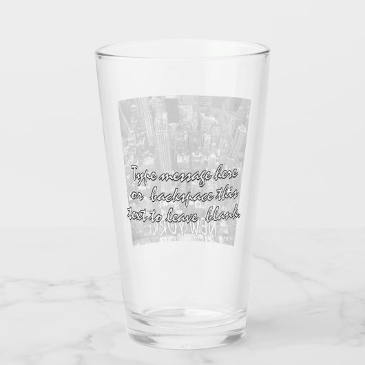 ニューヨークのパーソナライズされためがねニューヨーク土産 タンブラーグラス (裏面)