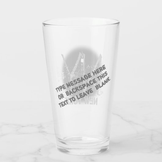 ニューヨークのパーソナライズされためがねニューヨーク土産 タンブラーグラス (裏面)