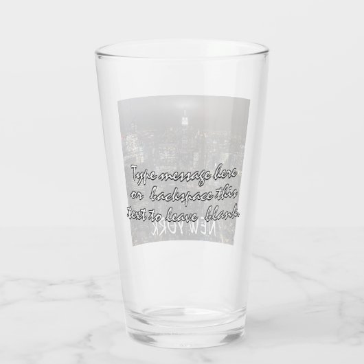 ニューヨークのパーソナライズされためがねニューヨーク土産 タンブラーグラス (裏面)