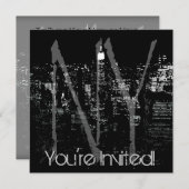 ニューヨークのパーソナライズされた招待状 ニューヨークの返信 RSVP 招待状 (正面/裏面)