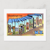 ニューヨークのビンガムトンからのヴィンテージ挨拶 ポストカード (正面)