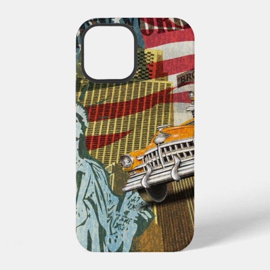 ニューヨークのビンテージポスター iPhoneケース (裏面)