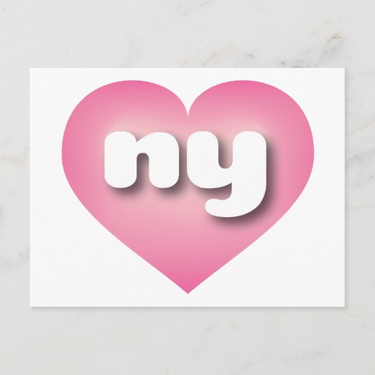 ニューヨークのピンク色のフェードハート – 私はnyが大好き ポストカード (正面)