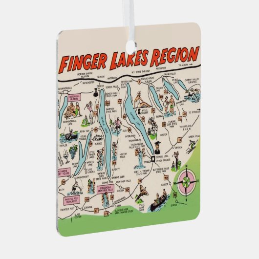 ニューヨークのフィンガーレイクス メタルオーナメント (正面右)