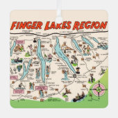 ニューヨークのフィンガーレイクス メタルオーナメント (正面)