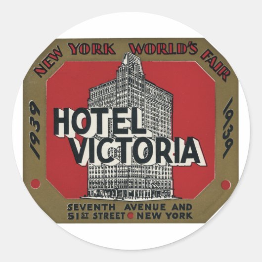 ニューヨークのフェアヴィンテージ旅行ラベル ラウンドシール (正面)