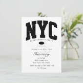 ニューヨークのブラック&ホワイトの独身最後の夜の予定 招待状 (スタンド正面)