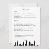 ニューヨークのブラック&ホワイトの独身最後の夜の予定 招待状 (裏面)