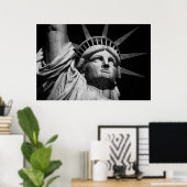 ニューヨークのブラック&ホワイトの自由の女神 ポスター (ホームオフィス)