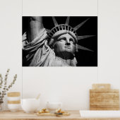 ニューヨークのブラック&ホワイトの自由の女神 ポスター (キッチン)