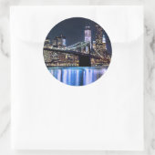 ニューヨークのブルックリン橋の反射のビュー ラウンドシール (バッグ)