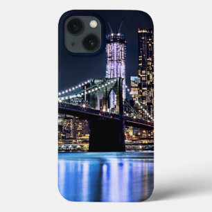 ニューヨークのブルックリン橋の反射のビュー iPhone 13ケース