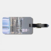 ニューヨークのブルックリン橋の反射の眺め ラゲッジタグ (裏面横)