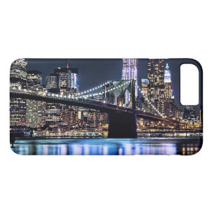 ニューヨークのブルックリン橋の反射の眺め iPhone 8 PLUS/7 PLUSケース