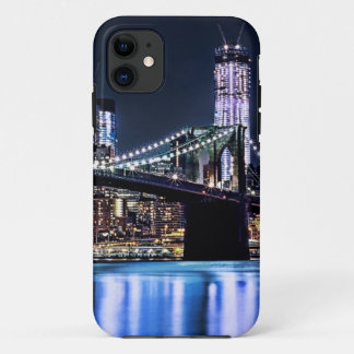 ニューヨークのブルックリン橋の反射の眺め iPhone 11 ケース