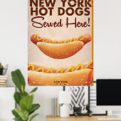 ニューヨークのホットドッグヴィンテージのポスター ポスター (ホームオフィス)