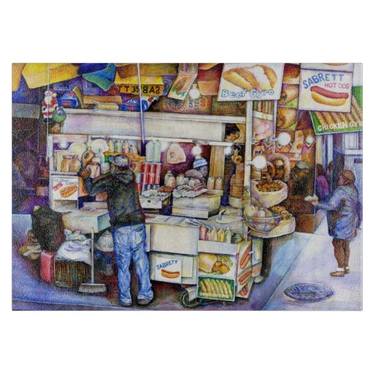 ニューヨークのホットドッグ神 カッティングボード (正面)