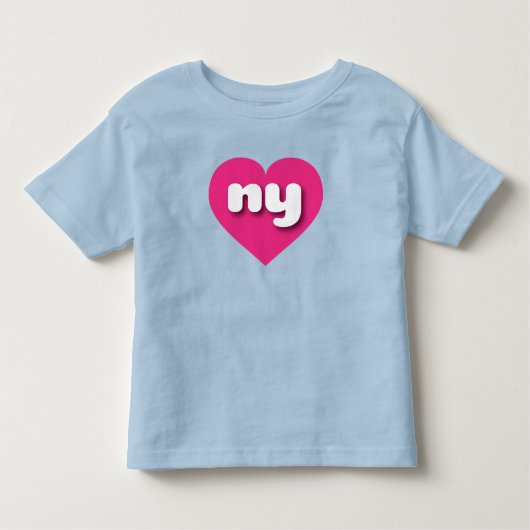 ニューヨークのホットピンクハート- I love ny トドラーTシャツ (正面)