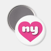 ニューヨークのホットピンクハート- I love ny マグネット (正面/裏面)