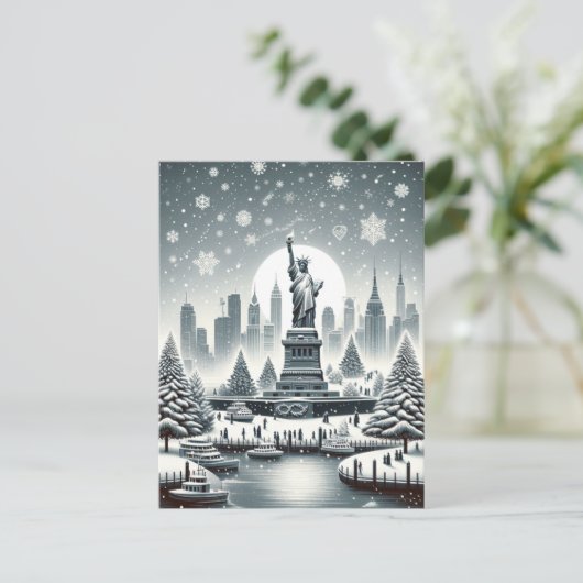 「ニューヨークのホリデー・エレガンス。カスタマイズ可能なカード」 シーズンポストカード (スタンド正面)