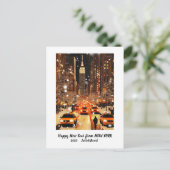 ニューヨークのマンハッタンお正月カード シーズンポストカード (スタンド正面)