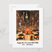ニューヨークのマンハッタンお正月カード シーズンポストカード (正面/裏面)