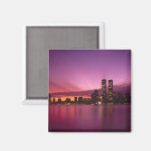 ニューヨークのマンハッタン・スカイラインとハドソン川 マグネット (正面/裏面)