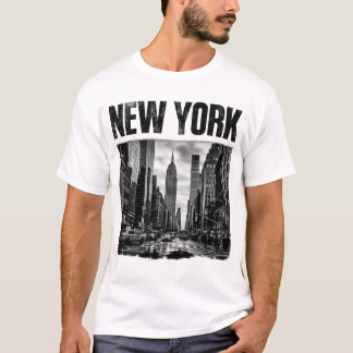 ニューヨークのモノクロ画像のデザイン Tシャツ