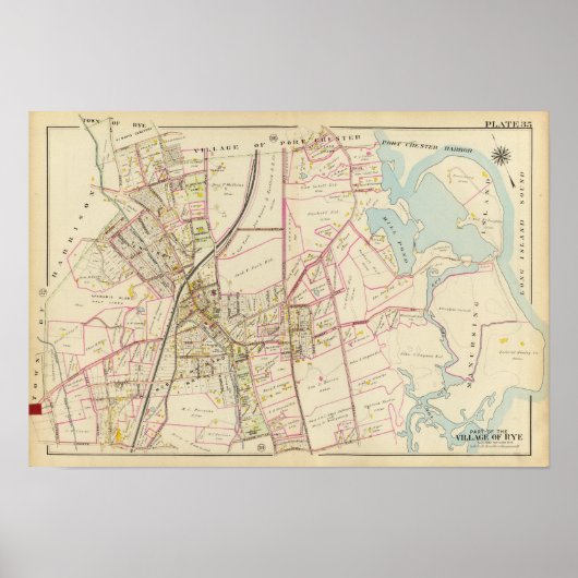 ニューヨークのライの地図 ポスター (正面)