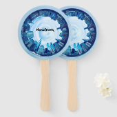 ニューヨークのラウンド超高層ビルスカイライン ハンドファン (正面&裏面)