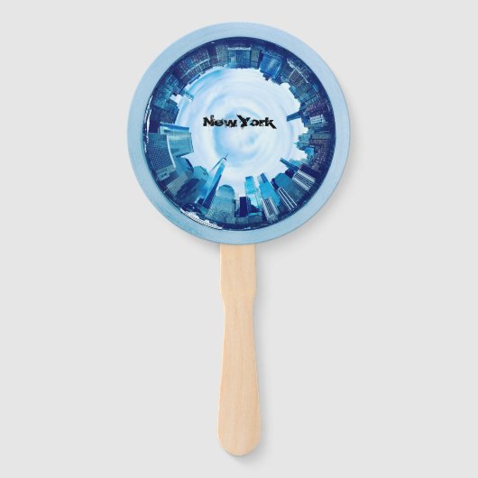 ニューヨークのラウンド超高層ビルスカイライン ハンドファン (正面)