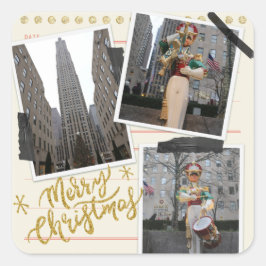 ニューヨークのロックフェラープラザからメリークリスマス スクエアシール