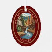 ニューヨークのワトキンズ州パーク。カラー メタルオーナメント (正面左)