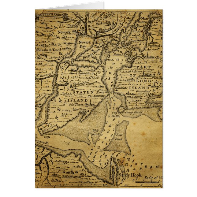 ニューヨークのヴィンテージの地図 (正面)