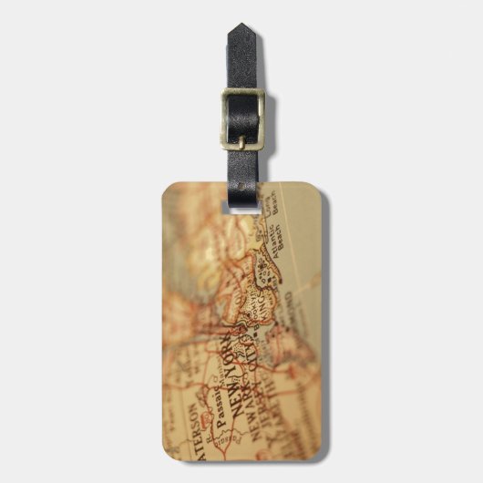 ニューヨークのヴィンテージの地図 ラゲッジタグ (正面縦)