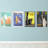 ニューヨークのヴィンテージポスター (ウッドフロア)