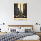 ニューヨークのヴィンテージポスター キャンバスプリント (インサイチュ (寝室))