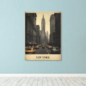 ニューヨークのヴィンテージポスター キャンバスプリント (インサイチュ (ウッドフロア))